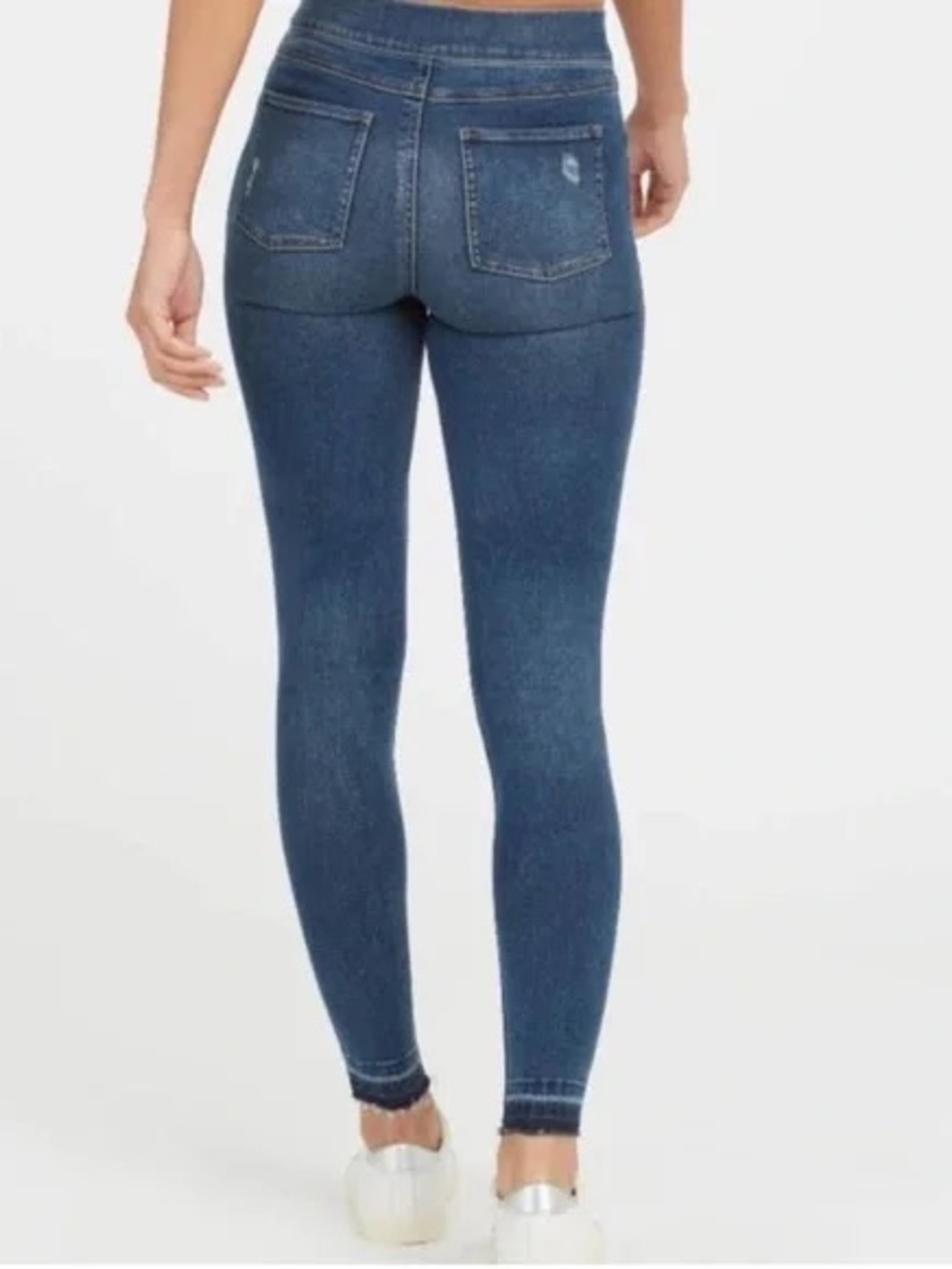 SPANX High-Rise Skinny Jeans in Dark Blue Wash